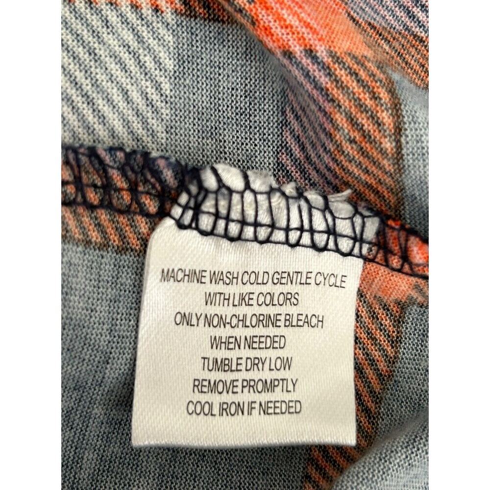 New York Laundry Sweater SZ XL Blue Plaid Roll Tab Sleeve Asymmetrical Cardigan - Picture 6 of 9